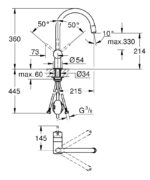 ΜΙΚΤΗΣ ΝΕΡΟΧΥΤΗ MINTA 1/2″ ΧΡΩΜΕ ΜΕ ΑΠΟΣΠΩΜΕΝΟ ΡΟΥΞΟΥΝΙ 32918000 GROHE - Image 2