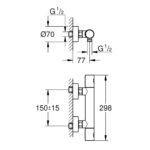 PRECISION GET ΜΙΚΤΗΣ ΜΕ ΘΕΡΜΟΣΤΑΤΗ ΓΙΑ ΝΤΟΥΣ 1/2″ ΧΡΩΜΕ 34773000 GROHE - Image 4
