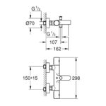 PRECISION GET ΜΙΚΤΗΣ ΜΕ ΘΕΡΜΟΣΤΑΤΗ ΓΙΑ ΝΤΟΥΣ 1/2″ ΧΡΩΜΕ 34774000 GROHE - Image 4