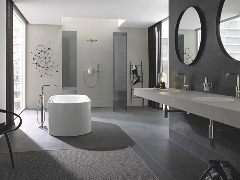 Luxury μπάνιο GROHE με premium αρχιτεκτονική αισθητική και design λεπτομέρειες