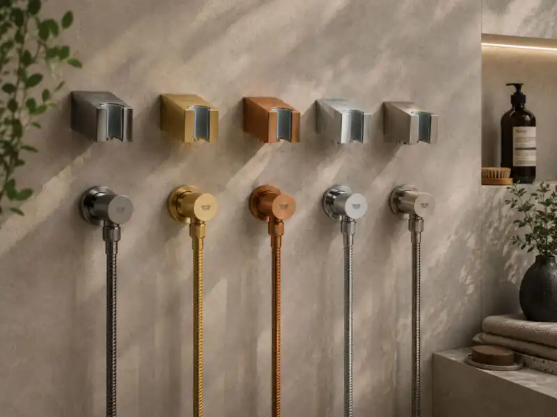 Παροχή και στήριγμα ντους GROHE σε contemporary bathroom setting