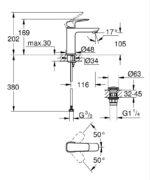 CUBEO ΜΙΚΤΗΣ ΝΙΠΤΗΡΑ Μ-ΜΕΓΕΘΟΣ 1/2″ ΧΡΩΜΕ 1017520000 GROHE - Image 2
