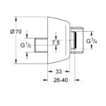 ΡΟΖΕΤΑ ΜΠΑΤΑΡΙΑΣ 12058000 GROHE - Image 2
