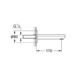EUROSMART COSMOPOLITAN ΕΚΡΟΗ ΛΟΥΤΡΟΥ ΧΡΩΜΕ 13261000 GROHE - Image 2
