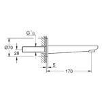 LINEARE ΕΚΡΟΗ ΛΟΥΤΡΟΥ ΧΡΩΜΕ 13383001 GROHE - Image 2