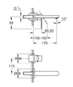 EUROSMART COSMOPOLITAN ΜΠΑΤΑΡΙΑ ΝΙΠΤΗΡΑ ΔΥΟ ΟΠΩΝ 1/2" S-ΜΕΓΕΘΟΣ 19381000 GROHE - Image 2