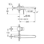 EURODISC COSMOPOLITAN ΜΠΑΤΑΡΙΑ ΝΙΠΤΗΡΑ 2 ΟΠΩΝ L-ΜΕΓΕΘΟΣ 1/2" ΧΡΩΜΕ 19974002 GROHE - Image 2
