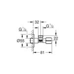 ΓΩΝΙΑΚΟΣ ΔΙΑΚΟΠΤΗΣ 1/2" ΧΡΩΜΕ 22041001 GROHE - Image 2