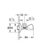 ΓΩΝΙΑΚΟΣ ΔΙΑΚΟΠΤΗΣ 1/2" 22940000 GROHE - Image 2