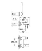 ΜΙΚΤΗΣ ΛΟΥΤΡΟΥ ΜΕ ΕΝΑ ΜΟΧΛΟ 1/2″ EUROCUBE ΠΛΗΡΕΣ ΣΕΤ 23141000 GROHE - Image 2