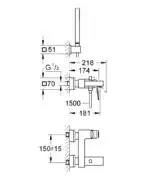 ΜΙΚΤΗΣ ΛΟΥΤΡΟΥ ΜΕ ΕΝΑ ΜΟΧΛΟ 1/2″ EUROCUBE ΠΛΗΡΕΣ ΣΕΤ 23141000 GROHE - Image 2