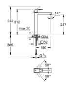 EUROCUBE ΜΙΚΤΗΣ ΝΙΠΤΗΡΑ 1/2" XL-ΜΕΓΕΘΟΣ BRUSHED HARD GRAPHITE 23406AL0 GROHE - Image 2