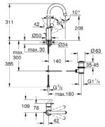 EUROSMART ΜΙΚΤΗΣ ΝΙΠΤΗΡΑ ΜΟΝΟΥ ΜΟΧΛΟΥ 1/2" L-ΜΕΓΕΘΟΣ 23537003 GROHE - Image 2