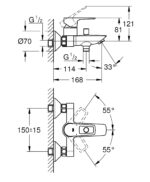 ΑΝΑΜΕΙΚΤΙΚΗ ΜΠΑΤΑΡΙΑ ΜΠΑΝΙΟΥ BAULOOP 23602001 GROHE - Image 2