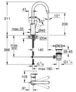 ΜΠΑΤΑΡΙΑ ΝΙΠΤΗΡΑ BAUEDGE 1/2″ L-ΜΕΓΕΘΟΣ 23760001 GROHE - Image 2