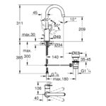 ΜΙΚΤΗΣ ΝΙΠΤΗΡΑ BAULOOP 1/2″ L-ΜΕΓΕΘΟΣ 23763000 GROHE - Image 2