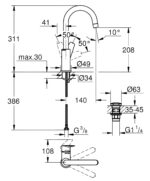 ΑΝΑΜΕΙΚΤΙΚΗ ΜΠΑΤΑΡΙΑ ΝΙΠΤΗΡΑ BAUEDGE 23911001 GROHE - Image 2