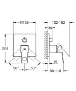 EUROCUBE ΜΙΚΤΗΣ ΝΤΟΥΣ ΜΕ ΕΝΑ ΜΟΧΛΟ ΧΕΙΡΙΣΜΟΥ 1/2″ ΤΡΙΩΝ ΡΟΩΝ SUPERSTEEL 24094DC0 GROHE - Image 2