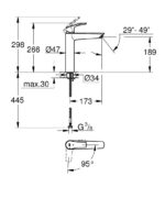 EUROSMART ΜΙΚΤΗΣ ΝΙΠΤΗΡΑ 1/2" XL-ΜΕΓΕΘΟΣ 24164003 GROHE - Image 2