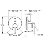 ΜΙΚΤΗΣ ΜΟΝΟΥ ΜΟΧΛΟΥ 1/2″ ΔΥΟ ΡΟΩΝ ESSENCE BRUSHED HARD GRAPHITE 24167AL1 GROHE - Image 2