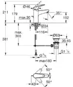EUROECO ΜΙΚΤΗΣ ΝΙΠΤΗΡΑ ΜΕ ΕΝΑ ΜΟΧΛΟ M-SIZE 24265001 GROHE - Image 2