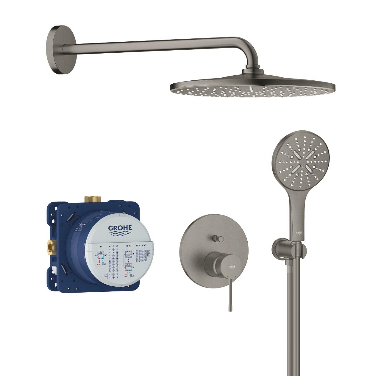 25287AL0 ESSENCE ΣΕΤ ΕΝΤΟΙΧΙΣΜΟΥ ΜΕ RAINSHOWER MONO 310 BRUSHED HARD GRAPHITE 25287AL0 GROHE - Image 1