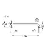 RAINSHOWER ΒΡΑΧΙΟΝΑΣ ΝΤΟΥΣ 422MM 26146000 GROHE - Image 2