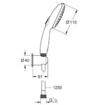 ΣΕΤ ΣΤΗΡΙΞΗΣ ΤΟΙΧΟΥ TEMPESTA 110 2 SPRAYS (RAIN, JET) 261642433 GROHE - Image 2