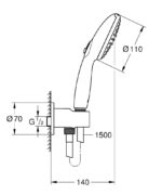 ΣΕΤ ΣΤΗΡΙΞΗΣ ΤΟΙΧΟΥ TEMPESTA 110 2 SPRAYS (RAIN, JET) 264062433 GROHE - Image 2