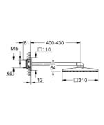 RAINSHOWER SMARTACTIVE 310 CUBE ΣΕΤ ΚΕΦΑΛΗΣ ΝΤΟΥΣ 430ΜΜ 26479000 GROHE - Image 2
