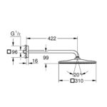 RAINSHOWER MONO 310 CUBE ΣΕΤ ΚΕΦΑΛΗΣ ΝΤΟΥΣ 422ΜΜ HARD GRAPHITE 26564A00 GROHE - Image 2