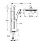 ΕΠΙΤΟΙΧΟ ΣΥΣΤΗΜΑ ΝΤΟΥΣ TEMPESTA SYSTEM FLEX 250 ΜΕ ΔΙΑΝΟΜΕΑ 26675001 GROHE - Image 2