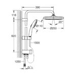 ΕΠΙΤΟΙΧΟ ΣΥΣΤΗΜΑ ΝΤΟΥΣ TEMPESTA SYSTEM 250 ΜΕ ΔΙΑΝΟΜΕΑ 26980001 GROHE - Image 2