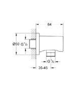 ΕΝΤΟΙΧΙΖΟΜΕΝΗ ΠΑΡΟΧΗ RAINSHOWER 1/2" BRUSHED HARD GRAPHITE 27057AL0 GROHE - Image 2