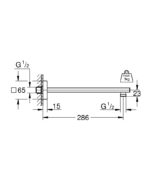 RAINSHOWER ΒΡΑΧΙΟΝΑΣ ΤΟΙΧΟΥ ΤΕΤΡΑΓΩΝΟΣ 286MM 27709000 GROHE - Image 3