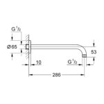 ΒΡΑΧΙΟΝΑΣ ΤΟΙΧΟΥ ΣΤΡΟΓΓΥΛΟΣ 28CM RAINSHOWER ΧΡΩΜΕ 28576000 GROHE - Image 2