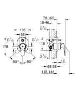 BAUEDGE ΜΙΚΤΗΣ ΛΟΥΤΡΟΥ ΜΕ ΕΝΑ ΜΟΧΛΟ 29039000 GROHE - Image 2
