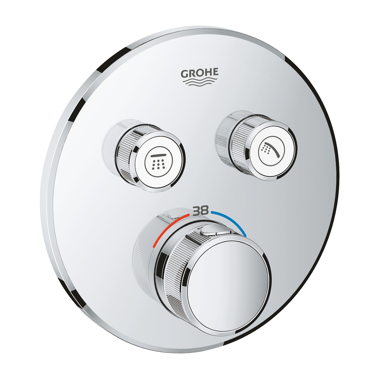 29119000 GROHTHERM SMARTCONTROL ROUND ΘΕΡΜΟΣΤΑΤΗΣ ΓΙΑ ΕΝΤΟΙΧΙΖΟΜΕΝΗ ΕΓΚΑΤΑΣΤΑΣΗ 2 ΡΟΩΝ ΧΡΩΜΕ 29119000 GROHE - Image 1