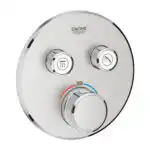 GROHTHERM SMARTCONTROL ROUND ΘΕΡΜΟΣΤΑΤΗΣ ΓΙΑ ΕΝΤΟΙΧΙΖΟΜΕΝΗ ΕΓΚΑΤΑΣΤΑΣΗ 2 ΡΟΩΝ SUPERSTEEL 29119DC0 GROHE