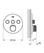 GROHTHERM SMARTCONTROL ROUND ΘΕΡΜΟΣΤΑΤΗΣ ΓΙΑ ΕΝΤΟΙΧΙΖΟΜΕΝΗ ΕΓΚΑΤΑΣΤΑΣΗ 3 ΡΟΩΝ BRUSHED WARM SUNSET 29121DL0 GROHE - Image 2