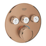 GROHTHERM SMARTCONTROL ROUND ΘΕΡΜΟΣΤΑΤΗΣ ΓΙΑ ΕΝΤΟΙΧΙΖΟΜΕΝΗ ΕΓΚΑΤΑΣΤΑΣΗ 3 ΡΟΩΝ BRUSHED WARM SUNSET 29121DL0 GROHE