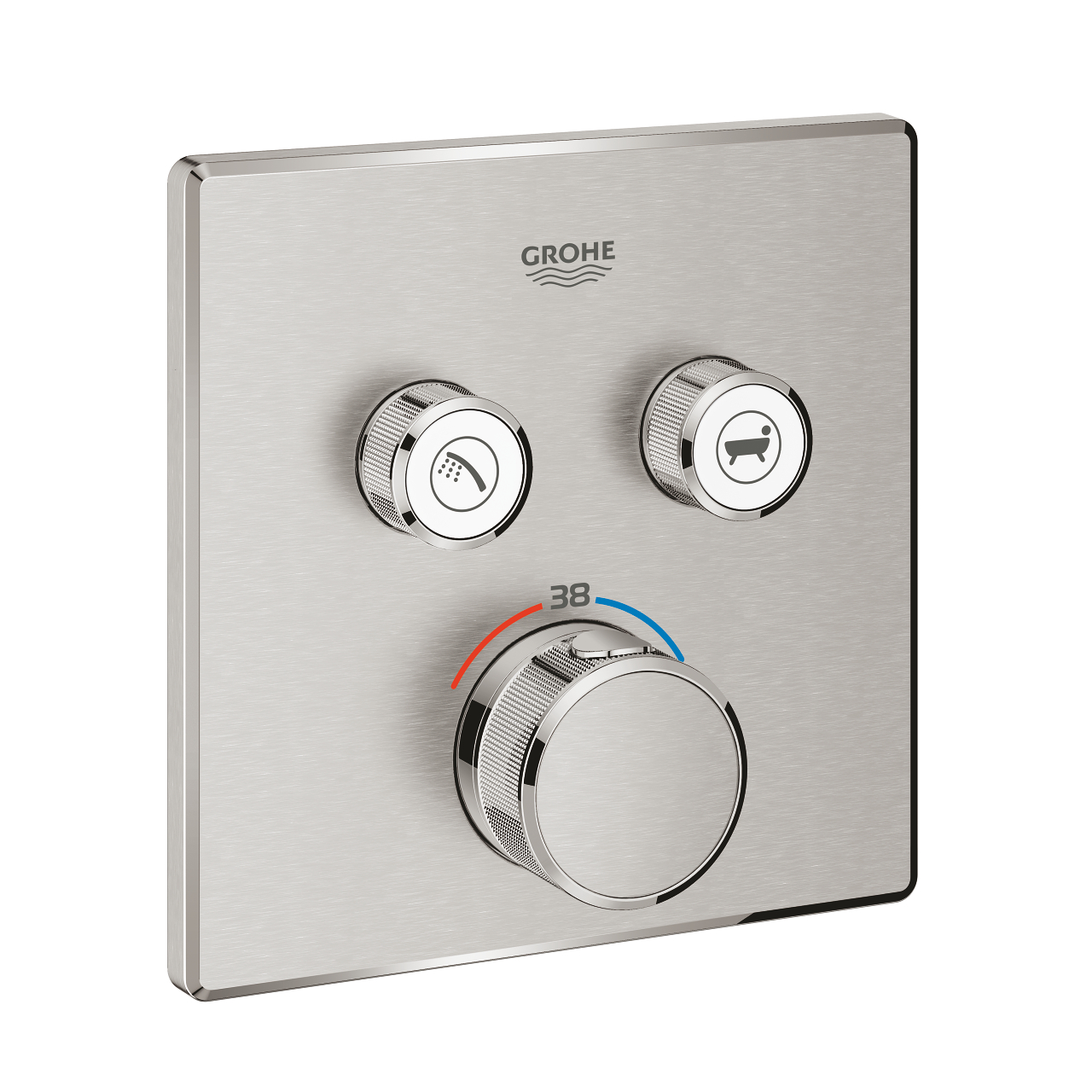 29124DC0 GROHTHERM SMARTCONTROL ΘΕΡΜΟΣΤΑΤΗΣ ΓΙΑ ΕΝΤΟΙΧΙΖΟΜΕΝΗ ΕΓΚΑΤΑΣΤΑΣΗ 2 ΡΟΩΝ SUPERSTEEL 29124DC0 GROHE - Image 1