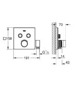 GROHTHERM SMARTCONTROL ΘΕΡΜΟΣΤΑΤΗΣ ΓΙΑ ΕΝΤΟΙΧΙΖΟΜΕΝΗ ΕΓΚΑΤΑΣΤΑΣΗ 2 ΡΟΩΝ ΚΑΙ ΕΝΣΩΜΑΤΩΜΕΝΗ ΒΑΣΗ ΝΤΟΥΖ ΧΡΩΜΕ 29125000 GROHE - Image 2