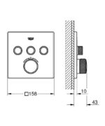 GROHTHERM SMARTCONTROL ΘΕΡΜΟΣΤΑΤΗΣ ΓΙΑ ΕΝΤΟΙΧΙΖΟΜΕΝΗ ΕΓΚΑΤΑΣΤΑΣΗ 3 ΡΟΩΝ BRUSHED HARD GRAPHITE 29126AL0 GROHE - Image 2
