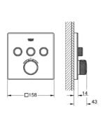 GROHTHERM SMARTCONTROL ΘΕΡΜΟΣΤΑΤΗΣ ΓΙΑ ΕΝΤΟΙΧΙΖΟΜΕΝΗ ΕΓΚΑΤΑΣΤΑΣΗ 3 ΡΟΩΝ MOON WHITE 29157LS0 GROHE - Image 2