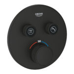 GROHTHERM SMARTCONTROL ROUND ΘΕΡΜΟΣΤΑΤΗΣ ΓΙΑ ΕΝΤΟΙΧΙΖΟΜΕΝΗ ΕΓΚΑΤΑΣΤΑΣΗ 2 ΡΟΩΝ PHANTOM BLACK 29507KF0 GROHE