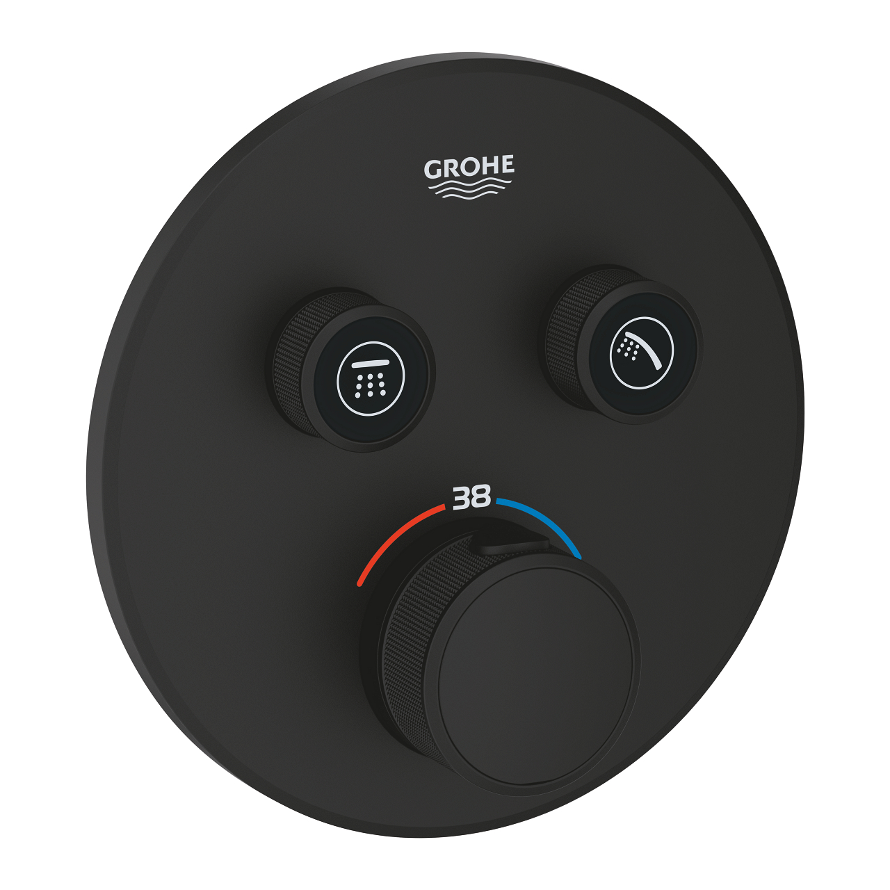 29507KF0 GROHTHERM SMARTCONTROL ROUND ΘΕΡΜΟΣΤΑΤΗΣ ΓΙΑ ΕΝΤΟΙΧΙΖΟΜΕΝΗ ΕΓΚΑΤΑΣΤΑΣΗ 2 ΡΟΩΝ PHANTOM BLACK 29507KF0 GROHE - Image 1
