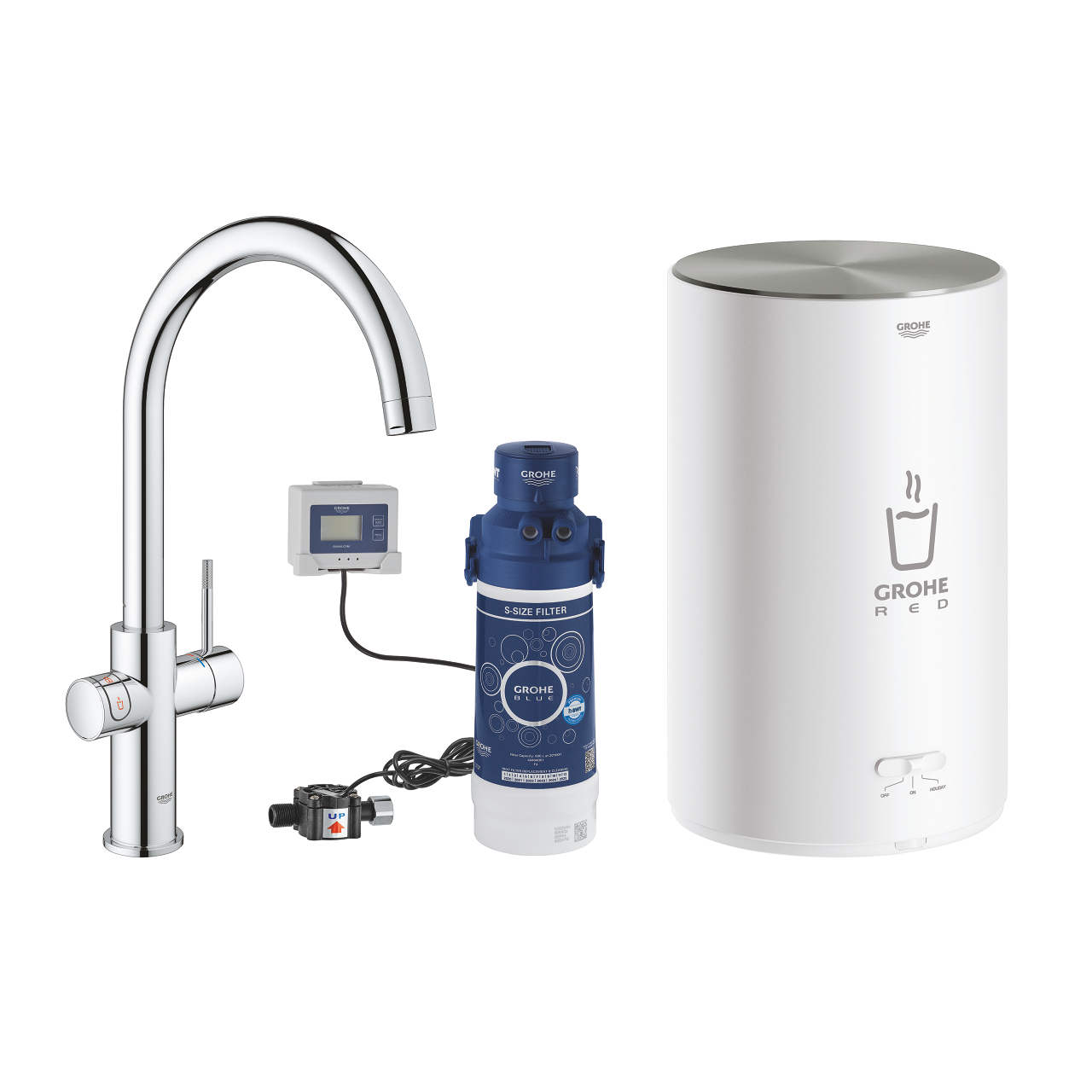 30083001 ΒΡΥΣΗ ΚΑΙ ΜΠΟΪΛΕΡ RED DUO M SIZE ΧΡΩΜΕ C-SPOUT 30083001 GROHE - Image 1