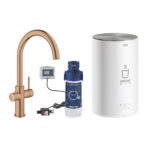 ΒΡΥΣΗ ΚΑΙ ΜΠΟΪΛΕΡ RED DUO M SIZE BRUSHED WARM SUNSET C-SPOUT 30083DL1 GROHE