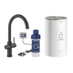 ΒΡΥΣΗ ΚΑΙ ΜΠΟΪΛΕΡ RED DUO M SIZE VELVET BLACK C-SPOUT 30083KS1 GROHE